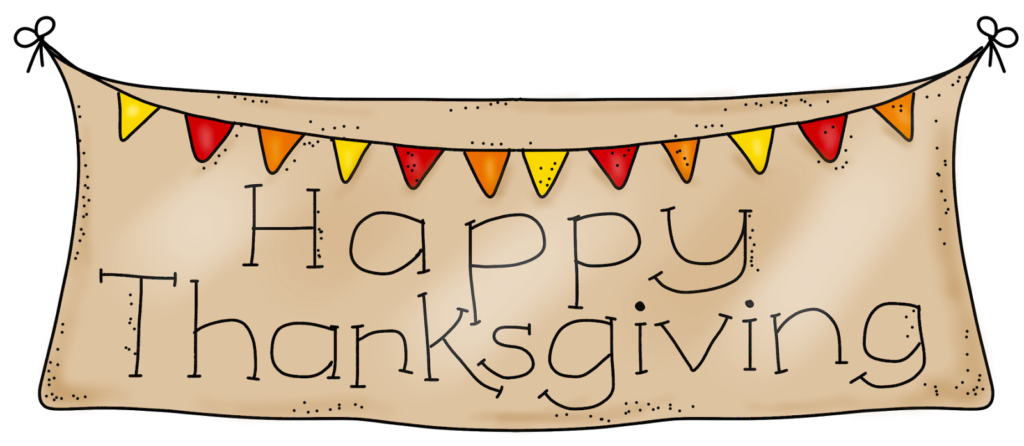Thanksgiving clipart banner graphic black and white