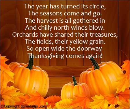 Famous Thanksgiving Poems for Family