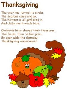 Thanksgiving poetry for kid
