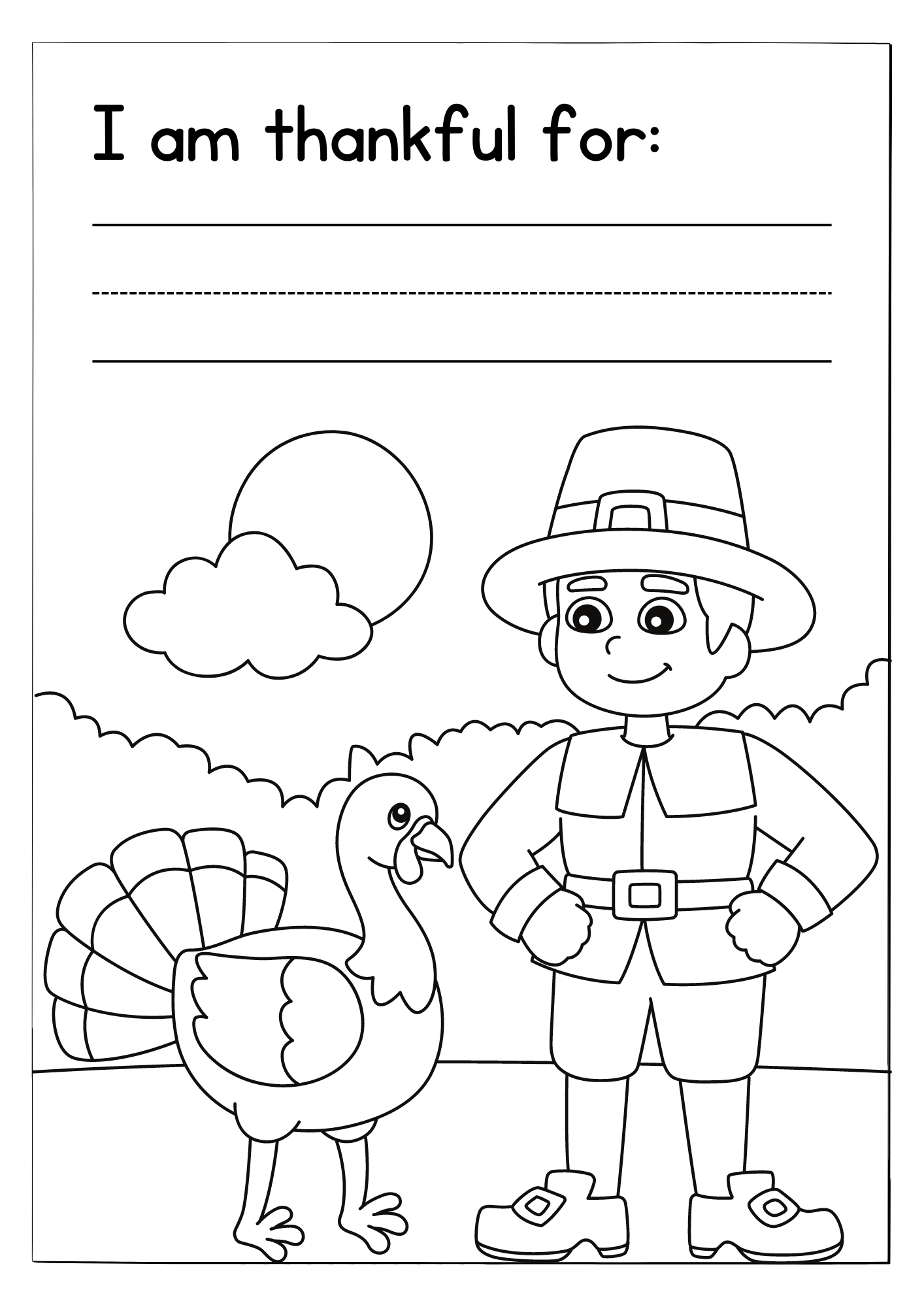 easy thanksgiving coloring pages